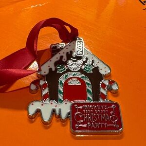 Mickey’s Very Merry Christmas Party 2024 Holiday Ornament with Red Ribbon